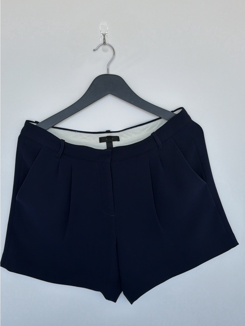 J. Crew Navy High-Waist Pleated Dress Shorts